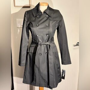 DKNY Vintage Black Waterproof Trench Coat